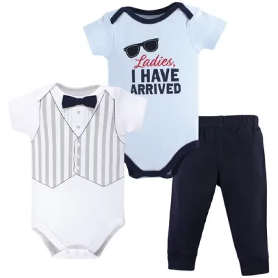 Hudson Baby Infant Boy Cotton Bodysuit and Pant Set, Ladies I Have Arrived image {4}