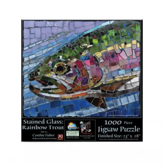 Sunsout Stained Glass Rainbow Trout 1000 pc   Jigsaw Puzzle 70711 image {2}