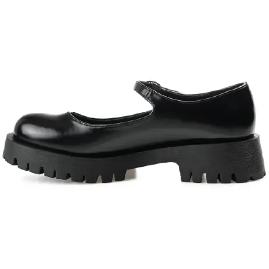 Journee Collection Womens Kamie Mary Jane Round Toe Buckle Flats image {1}