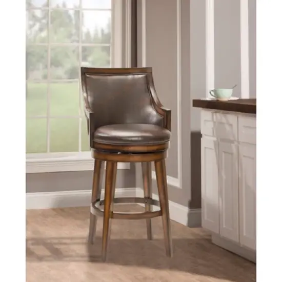 30.5" Lyman Swivel Barstool Wood/Oak - Hillsdale Furniture image {1}
