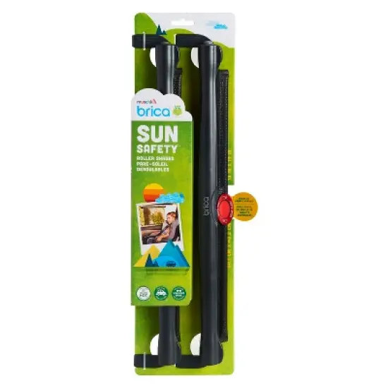 Munchkin Brica Sun Safety Car Window Rollershade with Heat Alert - Black 2pk image {6}