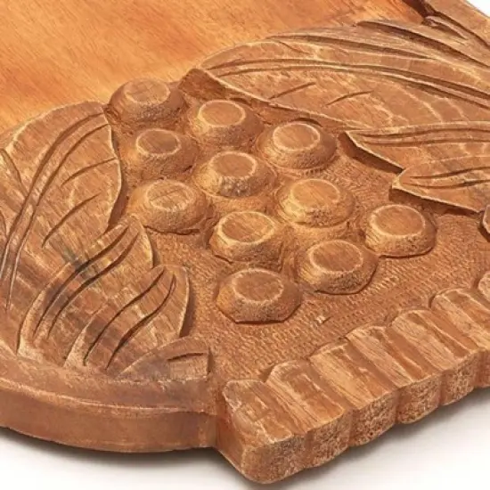 SEVOBAL Serving Platters Handmade Teak Wood Cheese and Bread Board with Asymmetrical Modern Design for Cakes, Appetizers, Brown, 29.5"*14"*1.5" image {4}