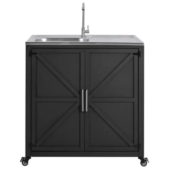 Whisen Outdoor Modular Kitchen Sink with Cabinet - Matte Black image {8}