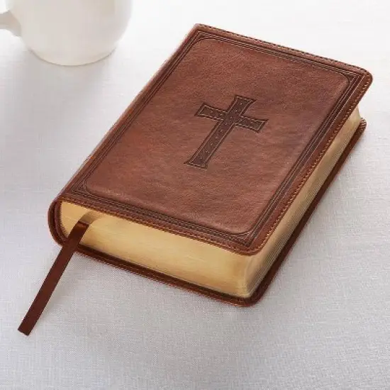 KJV Compact Large Print Lux-Leather Tan - (Leather Bound) image {1}