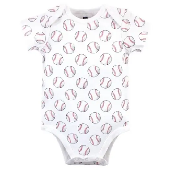Hudson Baby Infant Boy Cotton Bodysuits 3pk, Baseball image {2}