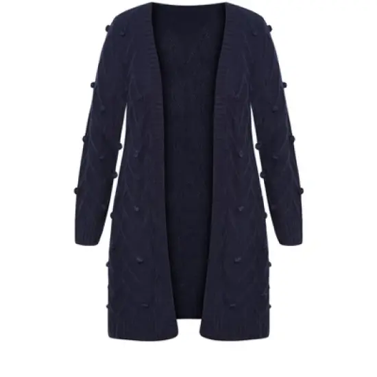 Women's Plus Size Mandy Coatigan - navy | EVANS image {3}