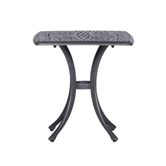 INFURNIC Patio End Tables Aluminum Square Accent Table with Weather Resistant Design for Outdoor Spaces, Gunmetal, 21"*21"*21" image {3}