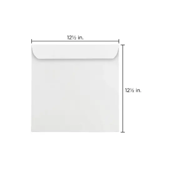 JAM Paper 12.5" x 12.5" Large Square Invitation Envelopes White 03992322B image {2}