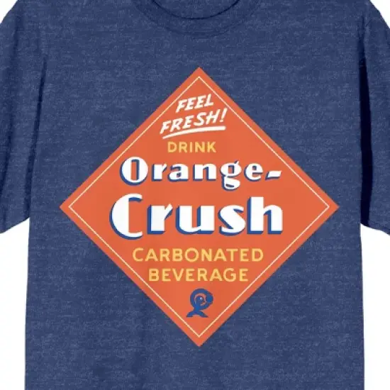 Orange Crush Square Verbiage Art Crew Neck Short Sleeve Navy Heather Women's T-shirt image {1}