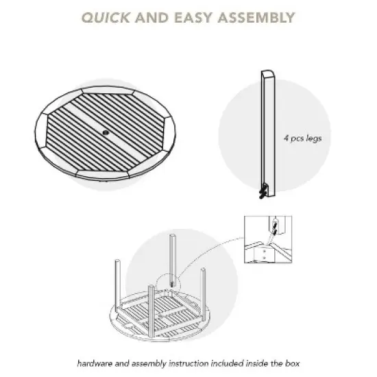 Cambridge Casual 5pc Vermont Teak Wood Outdoor Patio Dining Set Brown image {11}