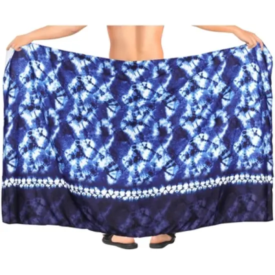 HAPPY BAY Men's Sarong Bath Swim Pareo Wrap One Size Royal Stripe image {2}