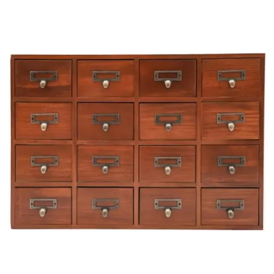 YIYIBYUS Traditional 16 Drawers Wood Apothecary Chest Storage Cabinet image {12}
