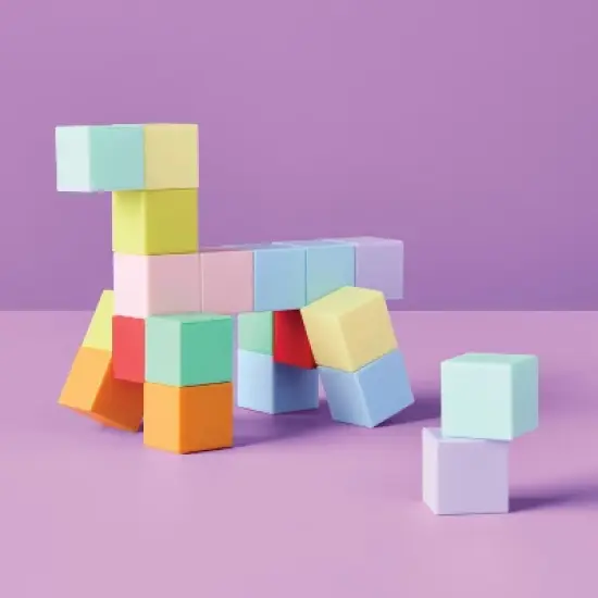 Magnetic Blocks Mini solid Purple Tin - Gigglescape&trade; image {1}