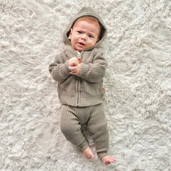 Goumikids Organic Cotton Knit Hoodie for Infants image {1}