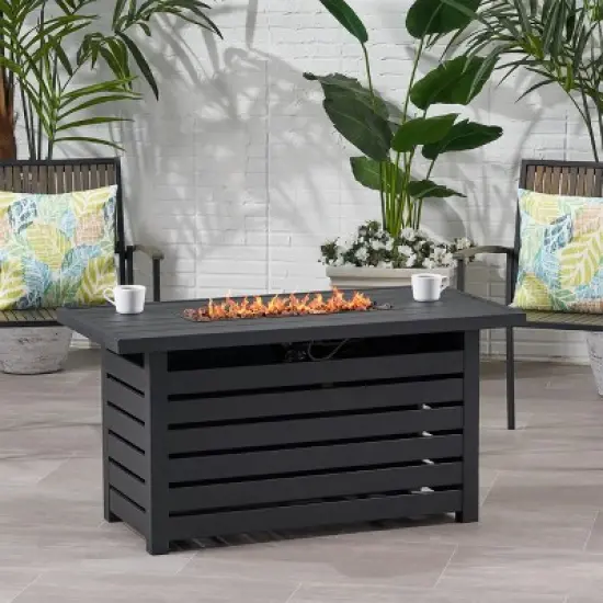 Christopher Knight Home Firth Outdoor 30,000 BTU Iron Fire Pit Table, Black image {1}