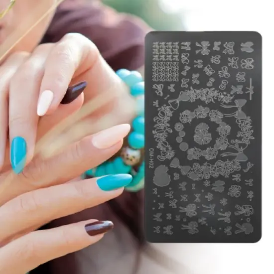 Unique Bargains Colorful Nail Art Stamp OM-H02 Silver Tone 1 Pc image {4}