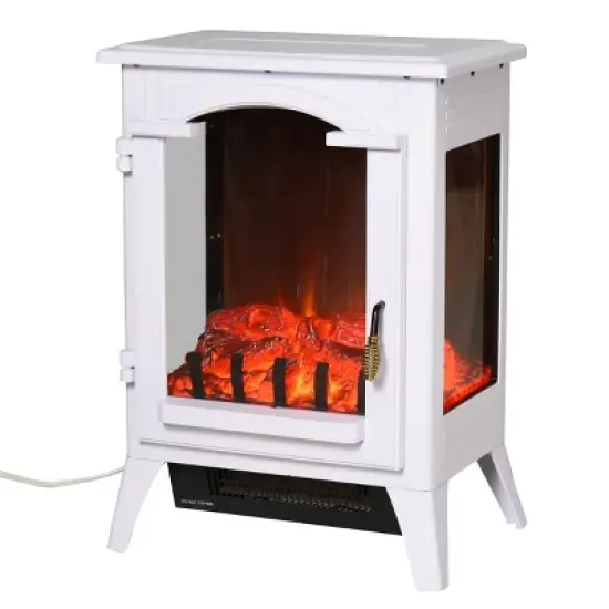 SEVOBAL Fireplace Insert Heater Mantel 3D Flame Quartz Fireplace Stove Bottom Air Outlet Fire Place Panoramic 3-Side View, White, 18.31"*14.17"*23.62" image {5}