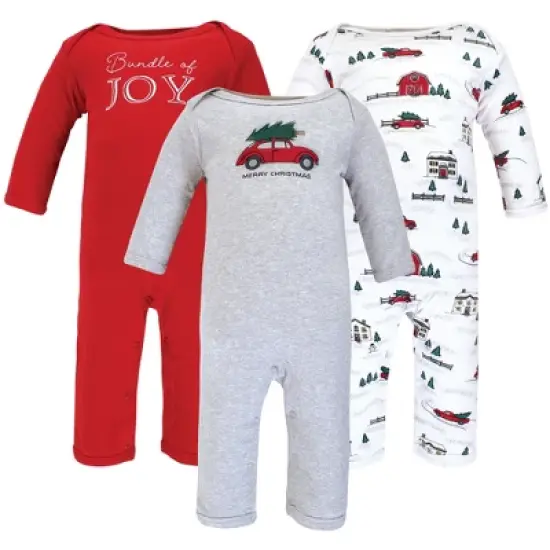 Hudson Baby Unisex Baby Cotton Coveralls, Christmas Scene image {8}