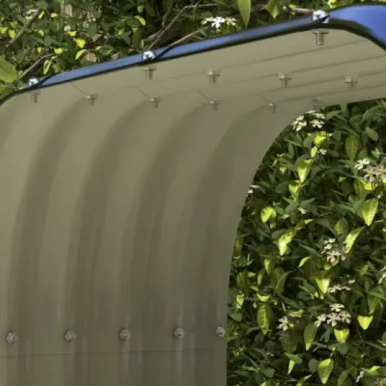 Galvanized Steel Shed Firewood Storage Rack, 4.7' x 1.4' x 4.7' Log Holder Storage Shed with Rubberized Edge for Easy Assembly image {2}