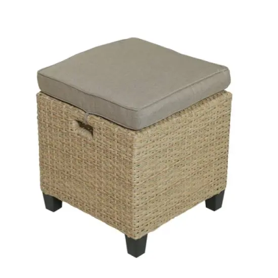 6pc Outdoor Wicker Conversation Set with Arm Chairs, Sofa, Ottomans & Coffee Table - Brown - GODEER image {14}