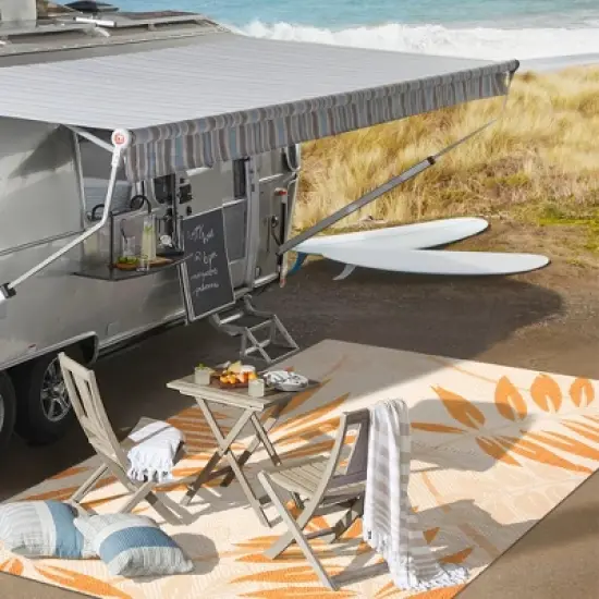 Havana Tropical Palm Leaf Indoor/Outdoor Area Rug - JONATHAN Y image {8}