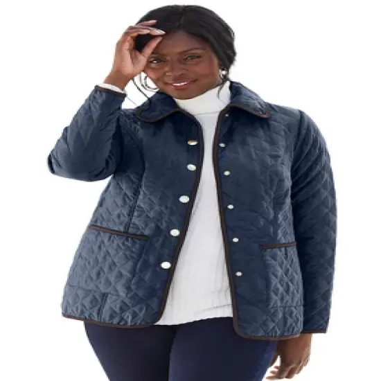 Jessica London Women&rsquo;s Plus Size Snap-Front Quilted Coat image {4}