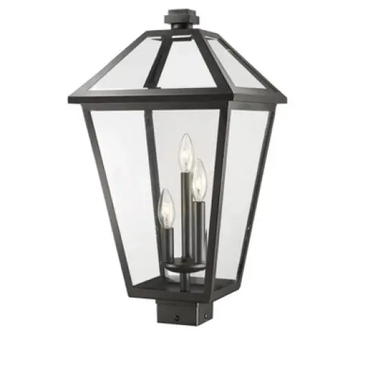 Talbot 3-Light Outdoor Post Mount Fixture - Steel, Dimmable, Wet Rated, 60W, 12.25" x 22.25" image {2}