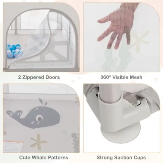 Infans Large Baby Playpen Kids Play Yard Activity Center 81" x 57.5" image {8}