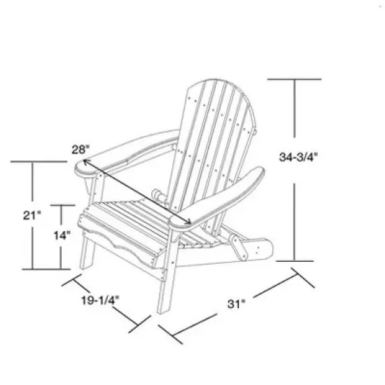Jiallo Foldable Adirondack Chair with cup holder image {1}