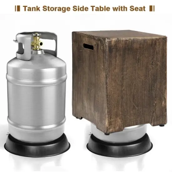 Costway 48''x27'' 50,000 BTU Propane Fire Pit Table Set w/ Side Table Tank Storage & Cover image {6}