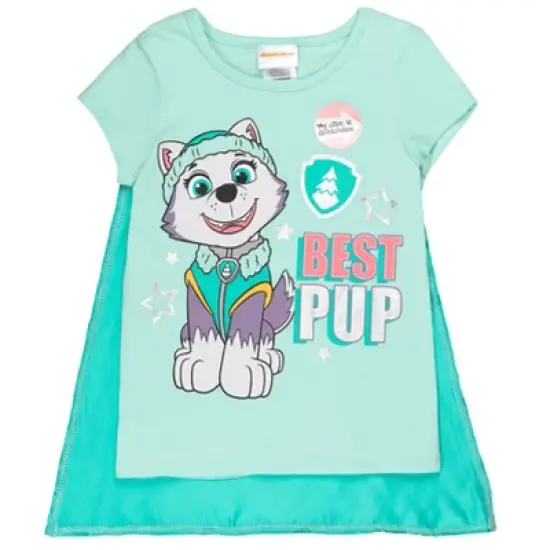 PAW Patrol Everest Girls Cosplay Costume T-Shirt Mesh Skirt Tulle Tutu Cape and Mask 4 Piece Outfit Set Toddler  image {3}