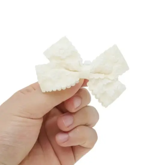 Unique Bargains Puff Bow Shoelace Charms Beige 1 Pair image {2}