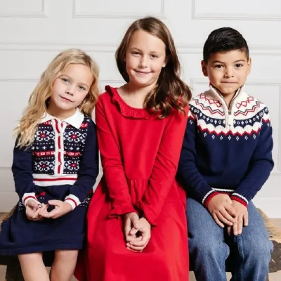 Hope & Henry Girls' Long Sleeve Ruffle Trim Knit Dress, Infant image {3}