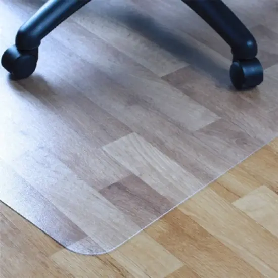 Vinyl Rectangular Chair Mat for Hard Floor Clear - Floortex image {3}