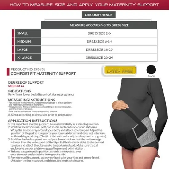 OTC Maternity Support, Abdominal Uplift Panel, Lower Back Cradle, Elastic image {2}