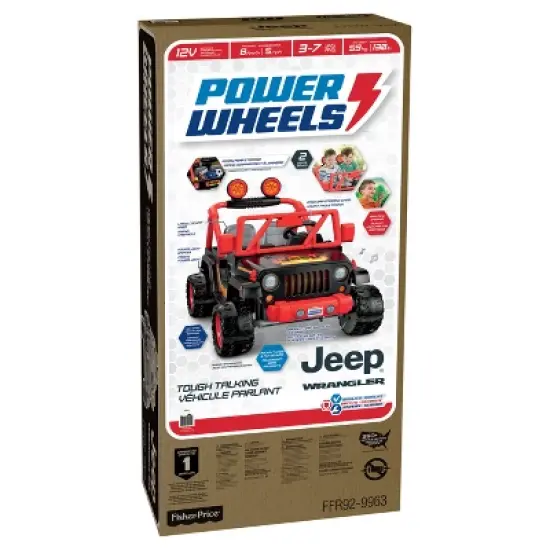 Power Wheels 12V Tough Talking Jeep Powered Ride-On - Black/Red image {5}
