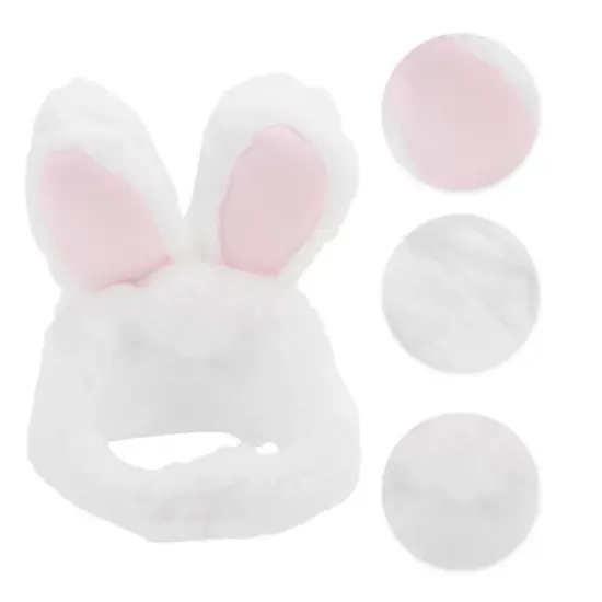 Unique Bargains Halloween Rabbit Pet Headwear White Pink 1 Pc image {2}