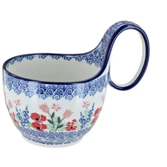 Blue Rose Polish Pottery 845 Ceramika Artystyczna Soup Mug image {8}