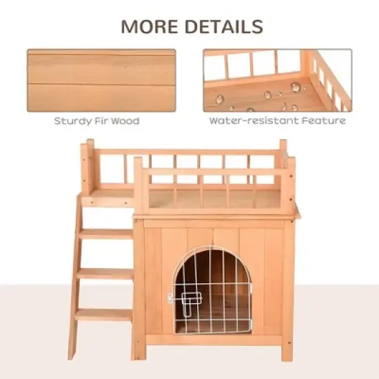 Resenkos 2-Level Hamster Cage Mice and Rat House, Small Animal Habitat for Guinea Pigs, Chinchillas with Openable Top, Front Door, Shelf and Ladder, image {6}