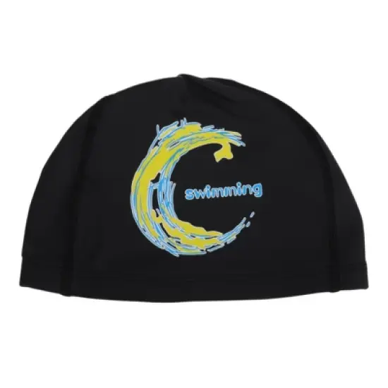 Unique Bargains Knitted PU Elastic Moon Pattern Swim Cap 1 Pc image {5}