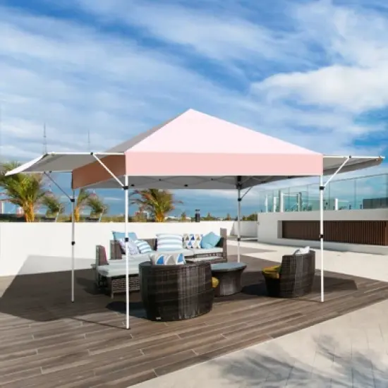 Tangkula 10x17ft Pop up Canopy  3 Height Adjustment Folding Tent with Roller Bag image {3}