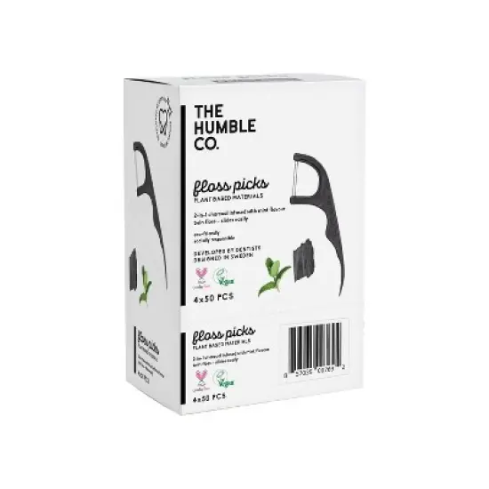 The Humble Co. Plant-Based Dental Floss Picks - Charcoal - 50ct/4pk image {2}