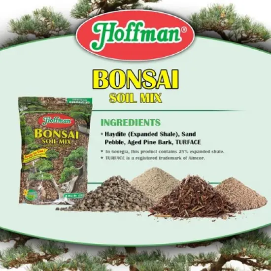 Hoffman Bonsai Soil Potting Mix to Provide Proper Support, Moisture, and Drainage, Ready To Use, 2qt image {3}
