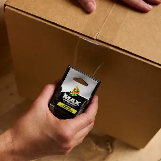 Duck Max Strength Clear Packing Tape, 3 Rolls With Dispensers, 1.88 Inch x 22 Yards Each image {2}