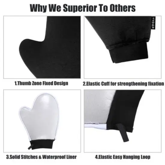 3 Pack Self Tanning Mitt Applicator - Elastic Wrist Tan Mitt Applicator Microfibre Tanning Lotion Applicator image {2}