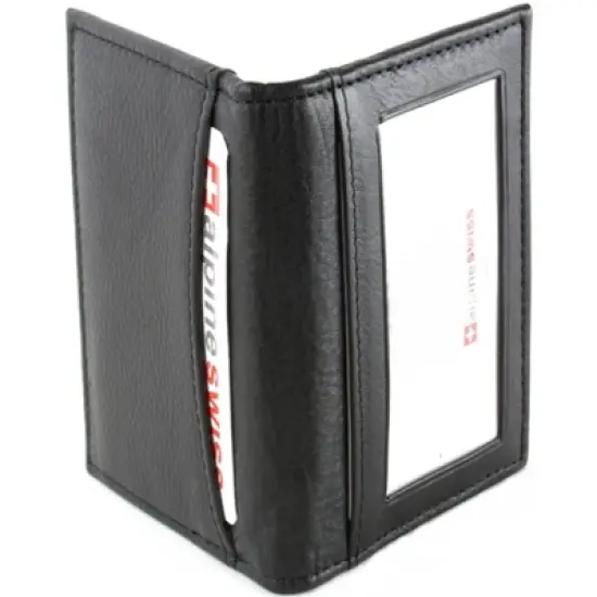 Alpine Swiss Thin Front Pocket Wallet Business Card Case 2 ID Window 6 Card Slot image {4}