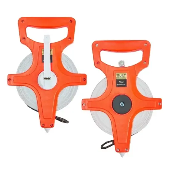 Built Industrial Open Reel Track and Field Measuring Tape, Retractable 50 Meter Tape Measure for Long Jump image {8}