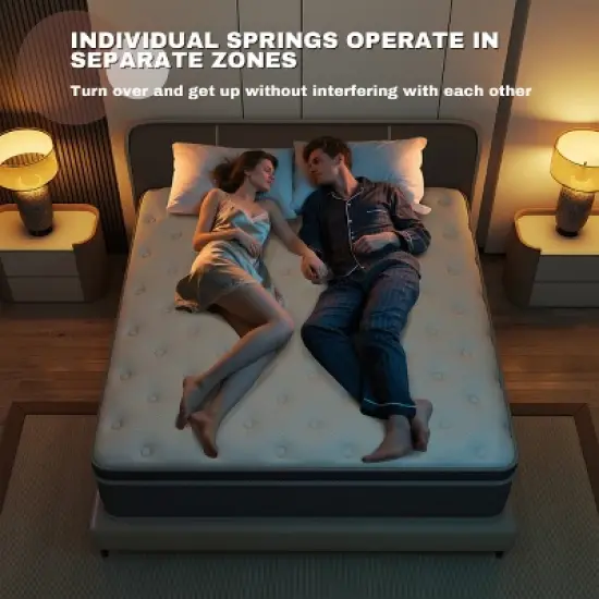 CHEVNI 10/12/14 Inch Mattress in a box Hybrid Spring Memory Foam Medium Firm image {9}