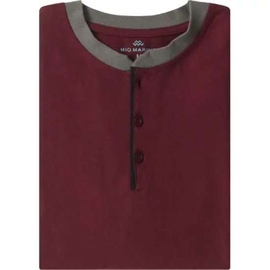 Men's Short Sleeve Henley T-Shirt with Contrast-Trim image {2}