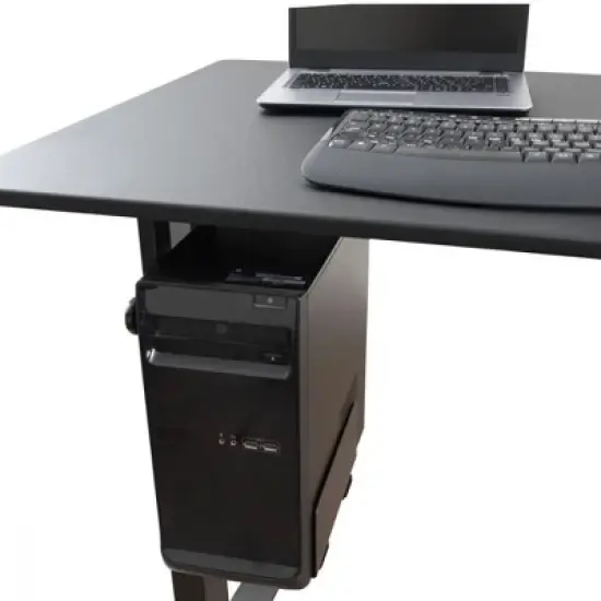 Stand Up Desk Store Adjustable CPU Desktop Computer Tower Holder Under Desk Mount image {2}